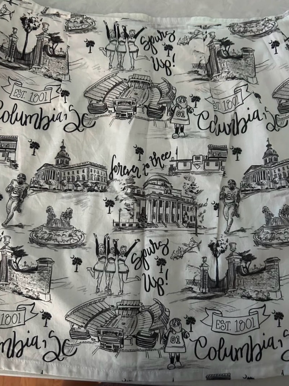Columbia Game Day Toile Print ladies skirt - Black on White